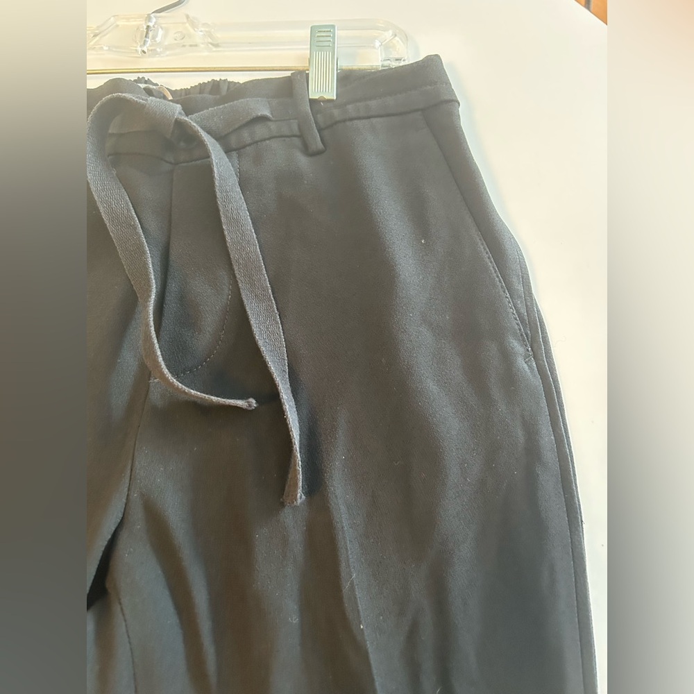 Vince Pants, elastic back drawstring waist loops, side back pockets, black, Sz S - Picture 4 of 16